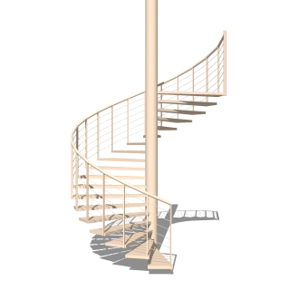 现代钢结构螺旋楼梯草图大师模型，钢结构螺旋楼梯sketchup模型免费下载