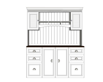 简欧装饰柜sketchup模型，柜子草图大师模型下载