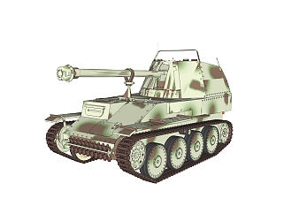 德国Marder黄鼠狼坦克歼击车su模型，坦克歼击车草图大师模型下载