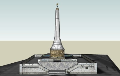 佳木斯松花江防洪纪念塔su模型，纪念塔sketchup模型下载