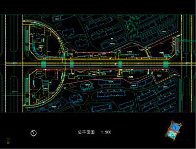 现代风格商业街建筑施工图，商业街CAD施工图纸下载