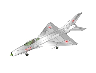 现代<em>苏联</em>米格-21战斗机草图大师模型下载，战斗机su...