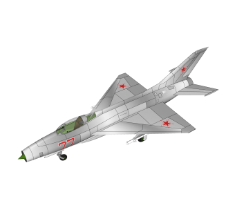 现代苏联米格-21战斗机草图大师模型下载，战斗机su模型