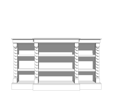 欧式边柜草图大师模型，边柜SKP模型下载