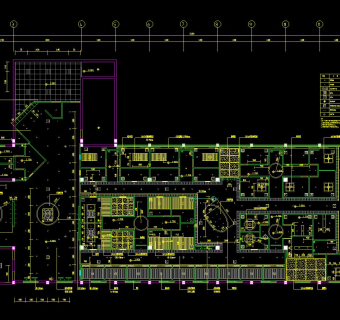 五星级会所茶吧施工图，茶吧cad施工图下载
