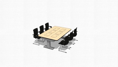 会议桌草图大师模型，会议桌skp模型，会议桌su素材下载
