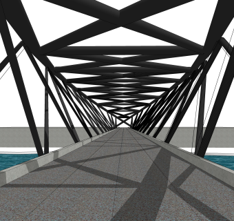 现代桥梁草图大师模型下载，sketchup桥梁su模型分享