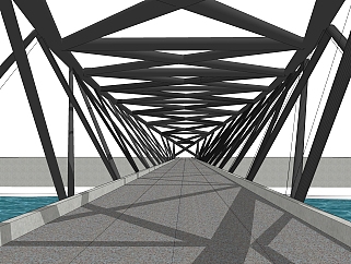 现代桥梁草图大师模型下载，sketchup桥梁su模型分享