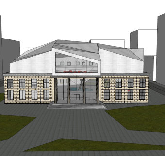 新中式休闲建筑会所模型，sketchup模型免费下载