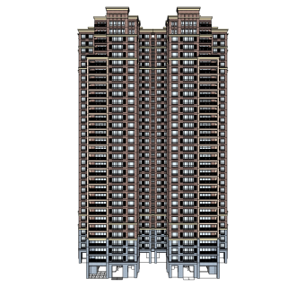 欧式公寓草图大师模型下载，公寓sketchup模型