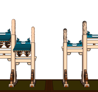 中式牌坊草图大师模型下载、中式牌坊su模型下载