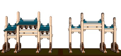 中式牌坊草图大师模型下载、中式牌坊su模型下载