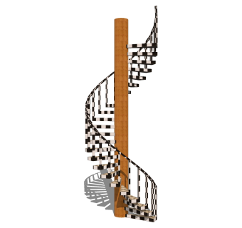 现代大理石螺旋楼梯草图大师模型，大理石螺旋楼梯sketchup模型免费下载