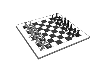 现代国际象棋草图大师模型，国际象棋su模型下载