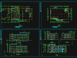 食堂建筑图纸CAD施工图，食堂<em>建筑施工图纸</em>下载