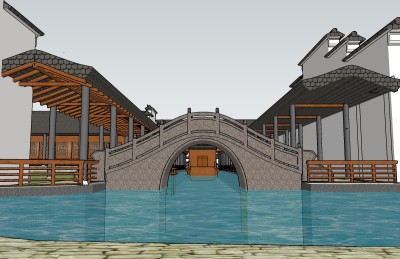 古典苏州园林草图大师模型，圆林sketchup模型下载