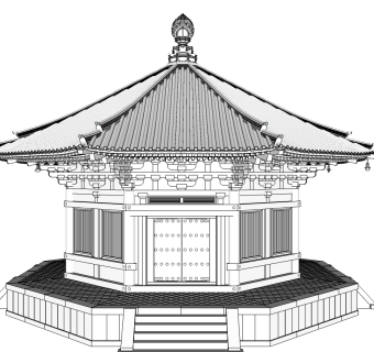 中式古建楼阁草图大师模型下载、古建楼阁su模型下载