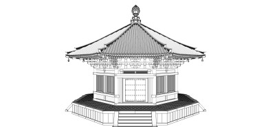 中式古建楼阁草图大师模型下载、古建楼阁su模型下载