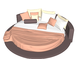 现代<em>简约沙发</em>床草图大师模型，双人床SKP模型下载