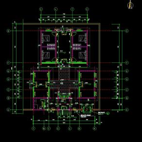 四合院建筑施工图CAD图纸下载