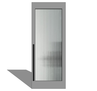 现代风格推拉门玻璃推拉门长虹玻璃推拉门推拉木门SU模型