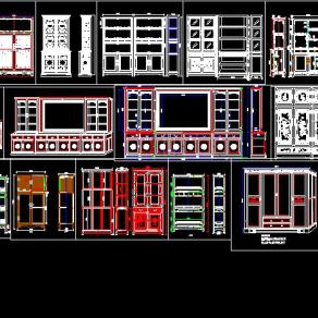 中式柜CAD图库，中式柜CAD施工图纸下载