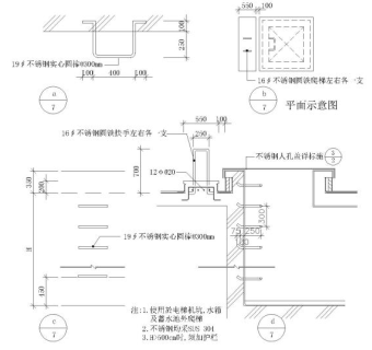 弧形楼梯及爬梯节点大样