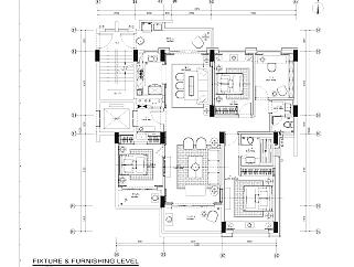 现代四室两厅138㎡海时代施工图CAD图纸dwg文件分享