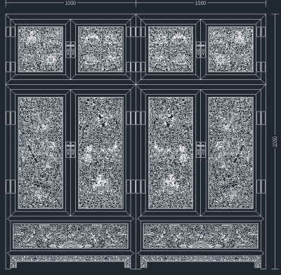 中国风大衣柜顶箱八仙柜CAD素材，大衣柜八仙柜CAD图纸下载