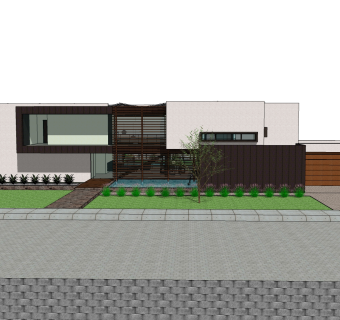 现代风格别墅草图大师模型下载，别墅SKP模型下载
