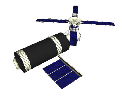 现代卫星su模型下载，卫星草图大师模型