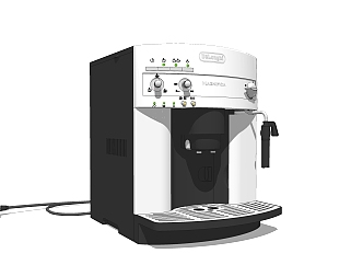 现代<em>半</em>自动咖啡机sketchup模型，餐具草图大师模型下载