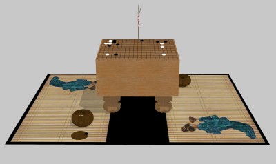  现代围棋草图大师模型，围棋SU模型下载