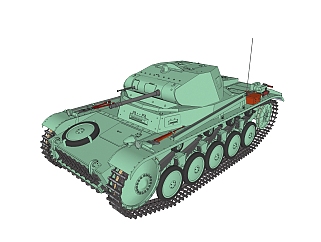 <em>德国</em>二号坦克草图大师模型，坦克sketchup模型下载