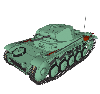 德国二号坦克草图大师模型，坦克sketchup模型下载