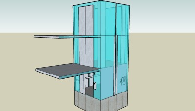 现代观光电梯su模型下载、观光电梯草图大师模型下载