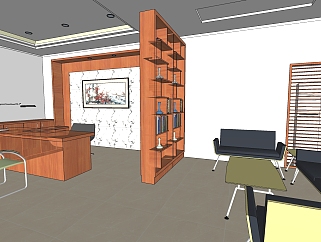 办公室模型草图大师模型，办公室SU模型