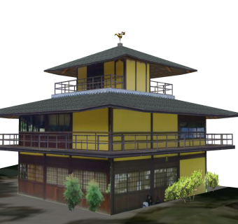 日式古建筑草图大师模型下载、日式古建筑su模型下载