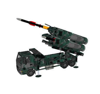 现代日本88式反舰导弹sketchup模型下载，反舰导弹草图大师模型