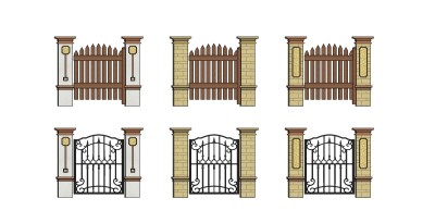 欧式庭院大门sketchup模型，庭院大门skp文件下载