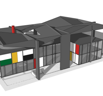 瑞士柯布西耶中心草图大师模型下载