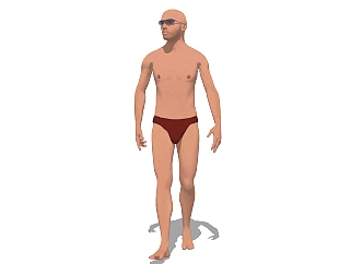 泳装人物草图大师模型，3D真人su模型下载