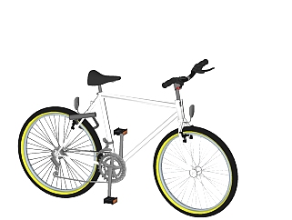现代<em>简约</em>自行车SU模型，自行车SKB模型下载