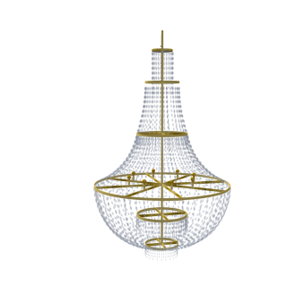  水晶灯SU模型，水晶灯草图大师模型下载