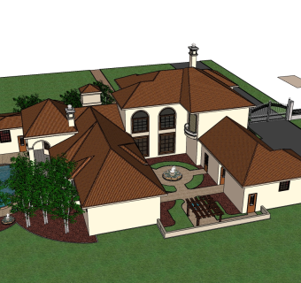 欧式别墅草图大师模型，别墅sketchup模型下载