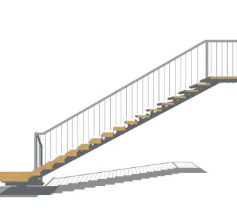现代双跑折梯草图大师模型，双跑折梯sketchup模型免费下载