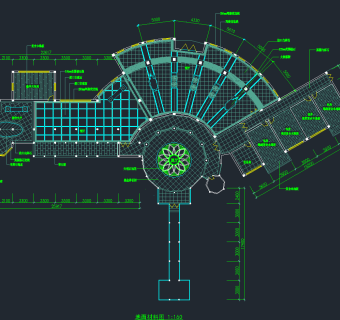 异形餐厅CAD施工图，餐厅CAD建筑图纸下载