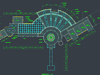 异形餐厅CAD施工图，餐厅CAD建筑图纸下载
