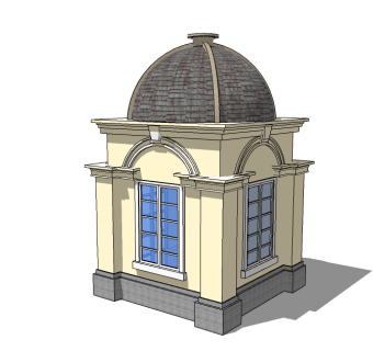 欧式凉亭sketchup模型下载，凉亭skb模型分享