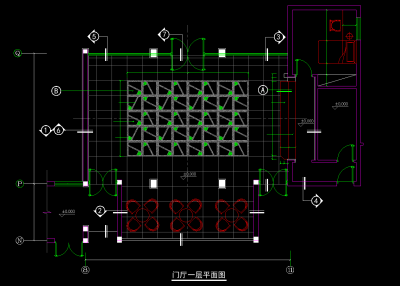 宾馆门厅CAD施工图，宾馆CAD建筑图纸下载